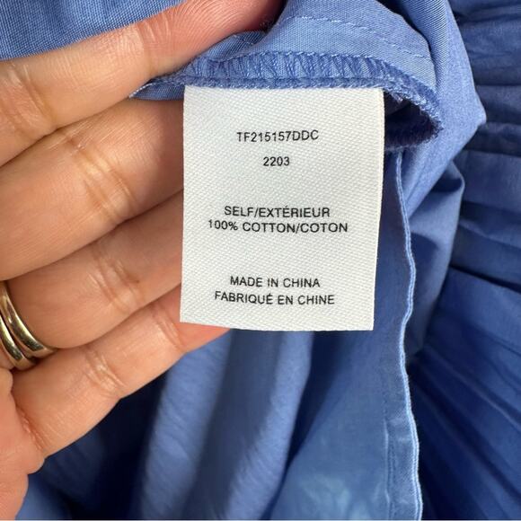 NEW Derek Lam 10 Crosby Buffy Utility Midi Shirt Dress Womens 4 Blue Dip Dye - Picture 9 of 10